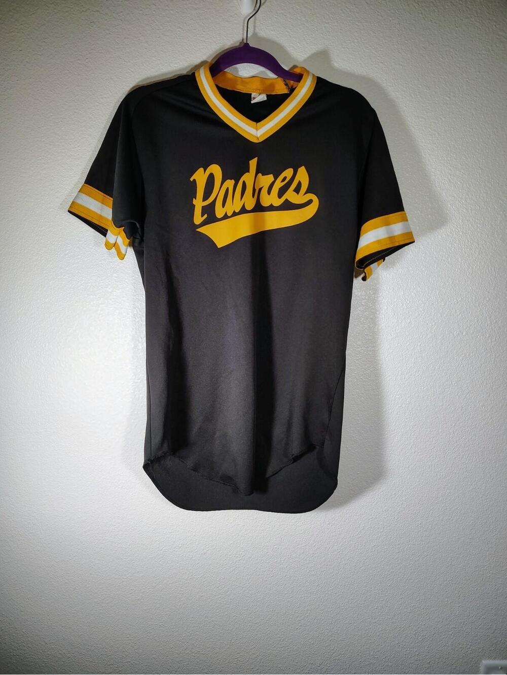 Wilson Padres Youth Jersey #7  Black yellow Sz L Made USA Y2k